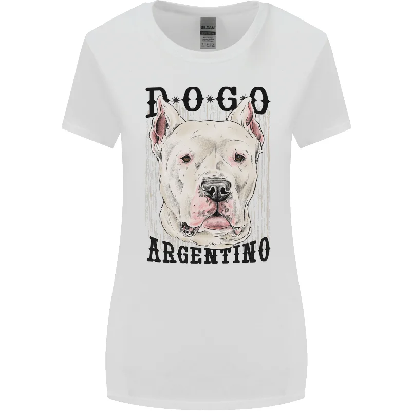 A Dogo Argentino Dog Womens Wider Cut T-Shirt Zippered Buttoned Snapped