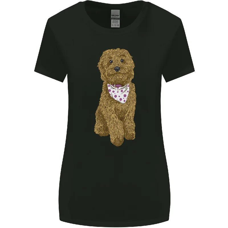 A Doodle Goldendoodle Dog Womens Wider Cut T-Shirt Zippered Buttoned Snapped