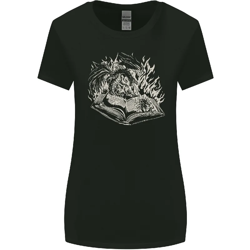 A Dragon & Book Womens Wider Cut T-Shirt Cozy Warm Stylish