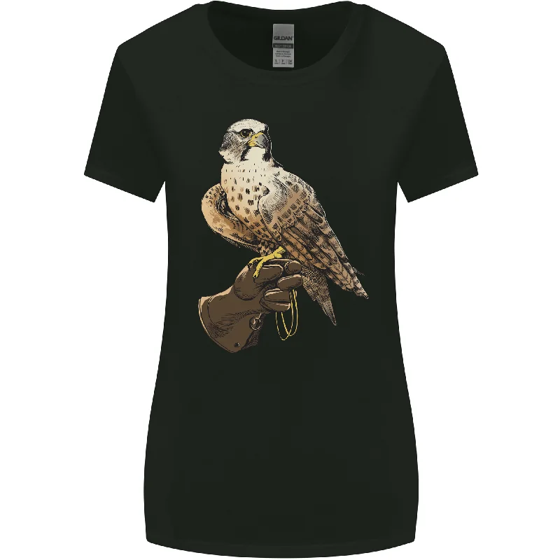 A Falcon Falconry Womens Wider Cut T-Shirt Front Pockets Side Pockets Patch Pockets