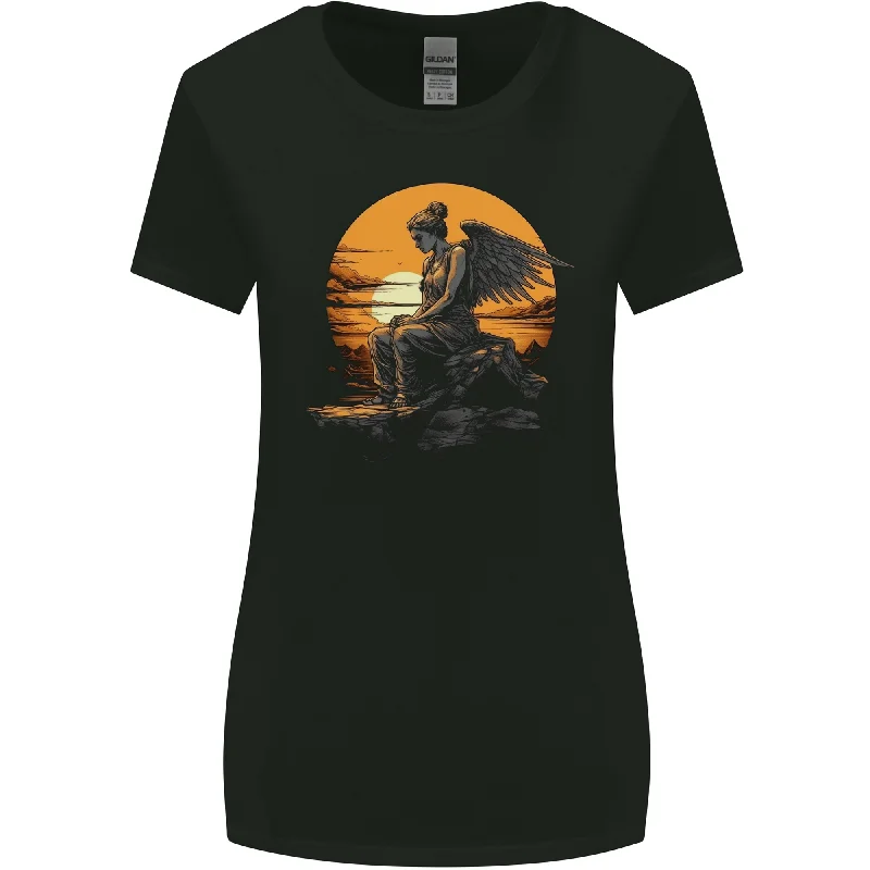 A Fallen Angel Sunset Fantasy Womens Wider Cut T-Shirt Anti-Pilling Machine Wash Handmade