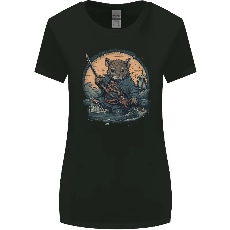 A Fantasy Samurai Mouse Womens Wider Cut T-Shirt Elegant Classic Vintage