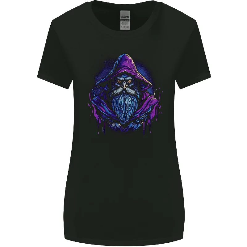 A Fantasy Wizard Owl Womens Wider Cut T-Shirt Fitted T-Shirt Seamless Stretchy