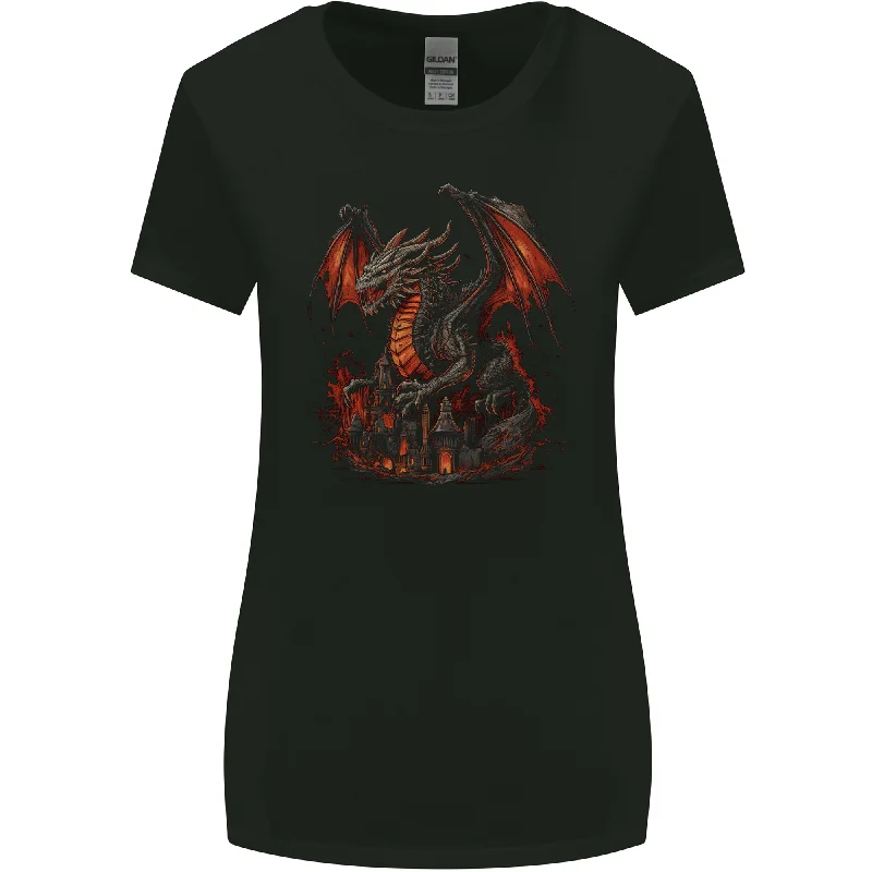 A Fierce Fantasy Dragon Womens Wider Cut T-Shirt Welt Pockets Slit Pockets Flap Pockets