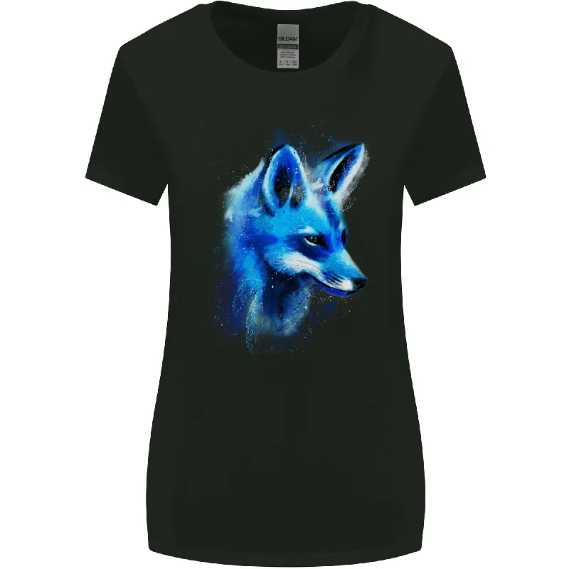 A Fox Watercolour Womens Wider Cut T-Shirt Chenille Brocade Lace