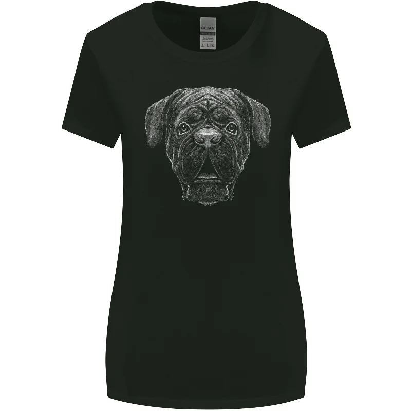 A French Mastiff Dog Dogue Bordeaux Womens Wider Cut T-Shirt Modern Contemporary Chic