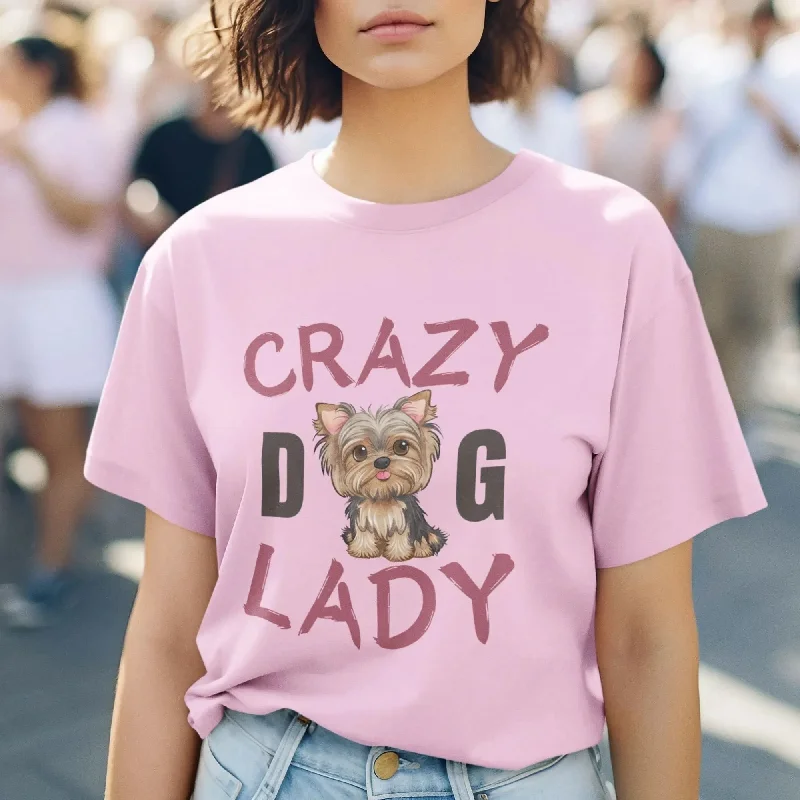 Crazy Dog Lady Round Neck Half Sleeve Classic T-Shirt Mesh Blend Leather Blend Suede Blend Crazy Dog Lady Round Neck Half Sleeve Classic T-Shirt Mesh Blend Leather Blend Suede Blend