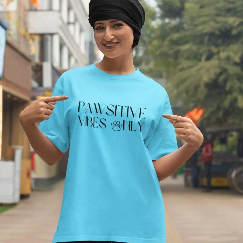 Pawsitive Vibes Only Round Neck Half Sleeve Classic T-Shirt V-Neck T-Shirt Long Sleeve Cotton Pawsitive Vibes Only Round Neck Half Sleeve Classic T-Shirt V-Neck T-Shirt Long Sleeve Cotton