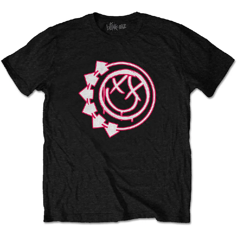 Blink-182 | Official Band T-Shirt | Six Arrow Smile Collared T-Shirt Boat Neck A-Line Blink-182 | Official Band T-Shirt | Six Arrow Smile Collared T-Shirt Boat Neck A-Line