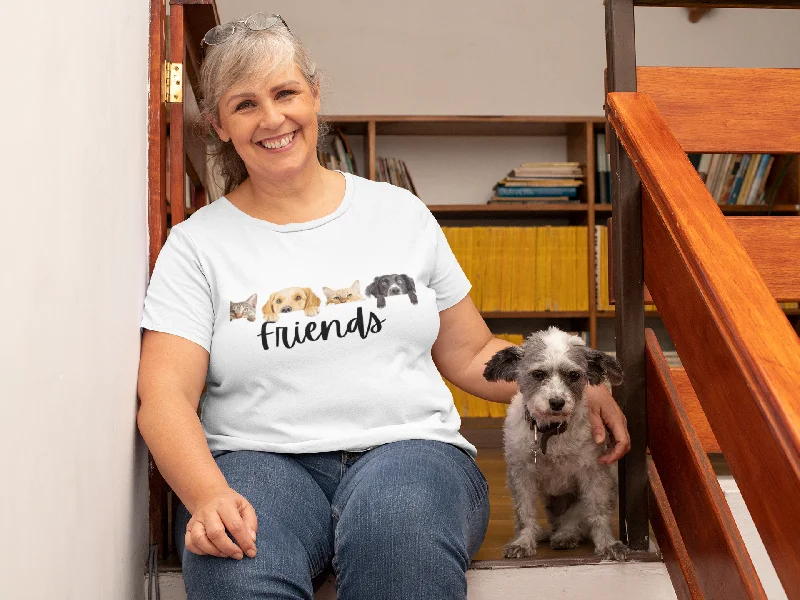 Cat Dog Lovers Tshirt | Gifts for Her | BFF Gift | Women's T-shirt | Women Tshirt | Women Shirt Welt Pockets Slit Pockets Cat Dog Lovers Tshirt | Gifts for Her | BFF Gift | Women's T-shirt | Women Tshirt | Women Shirt Welt Pockets Slit Pockets