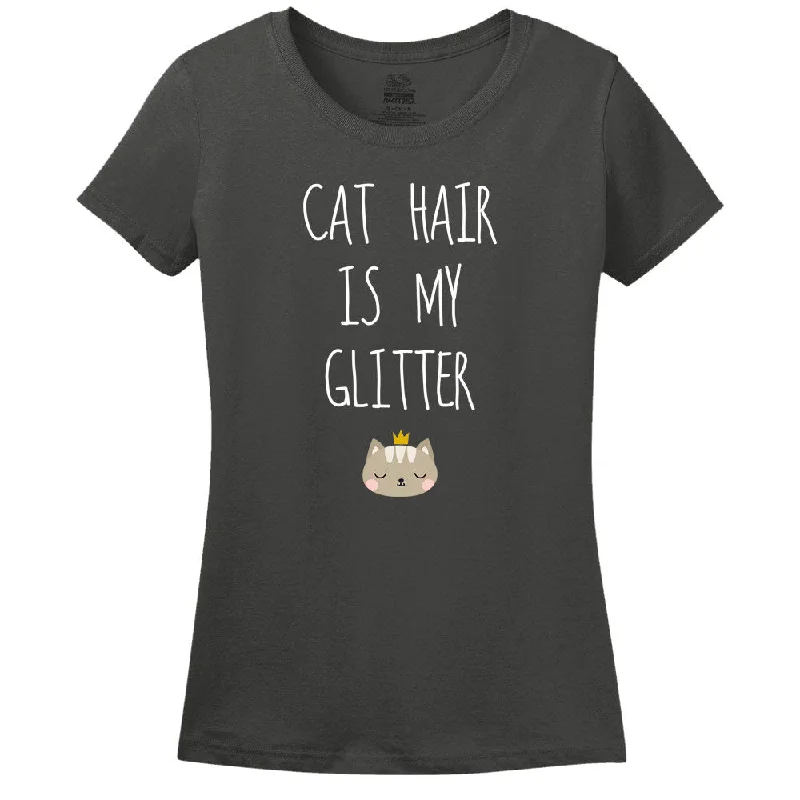 Cat Hair Is My Glitter - Women's Tee Oversized T-Shirt Spandex breathable