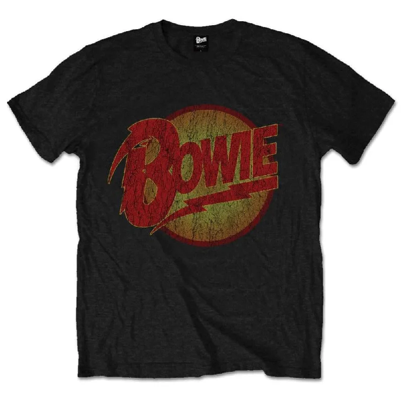 David Bowie | Official T-Shirt | Diamond Dogs Vintage V-Neck T-Shirt Long Sleeve Cotton David Bowie | Official T-Shirt | Diamond Dogs Vintage V-Neck T-Shirt Long Sleeve Cotton