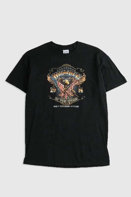 Deadstock Elko Motorcycle Jamboree Tee - M Silk Blend Satin Velvet