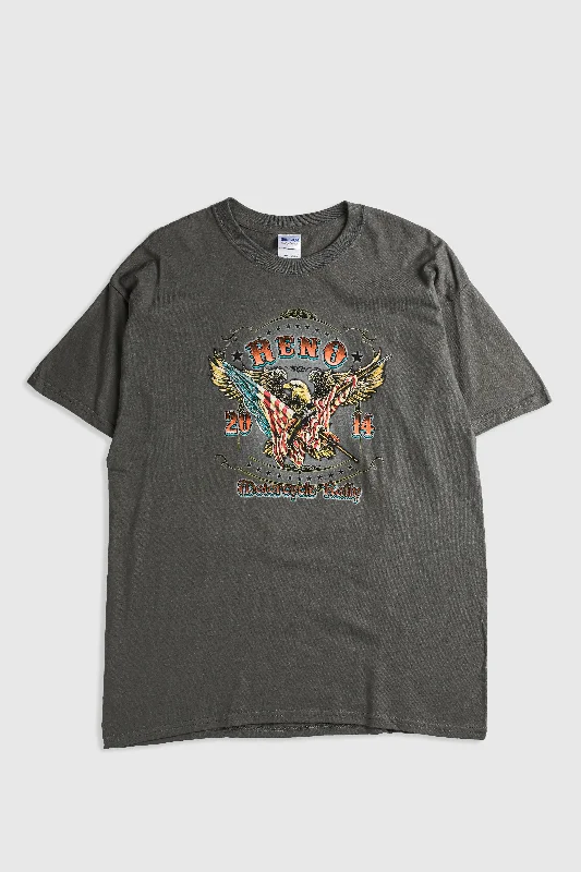 Deadstock Reno Motorcycle Rally Tee - Grey, Black Anti-Shrink Durable Soft