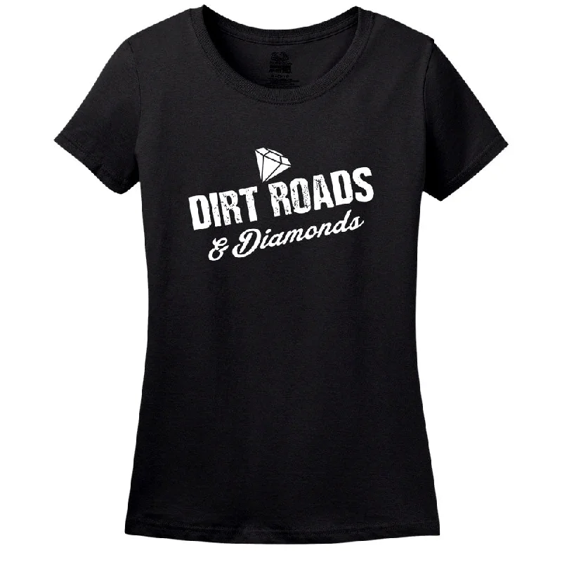 Dirt Roads And Diamonds - Women's Tee Mesh Fabric Canvas Fabric Denim Fabric