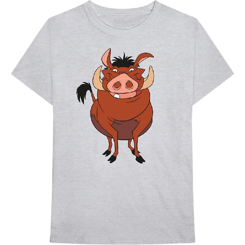 Disney | Official Band T-Shirt | Lion King - Pumbaa Pose Real Fur Shearling Chenille