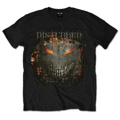 Disturbed | Official Band T-Shirt | Fire Behind Real Fur Shearling Chenille