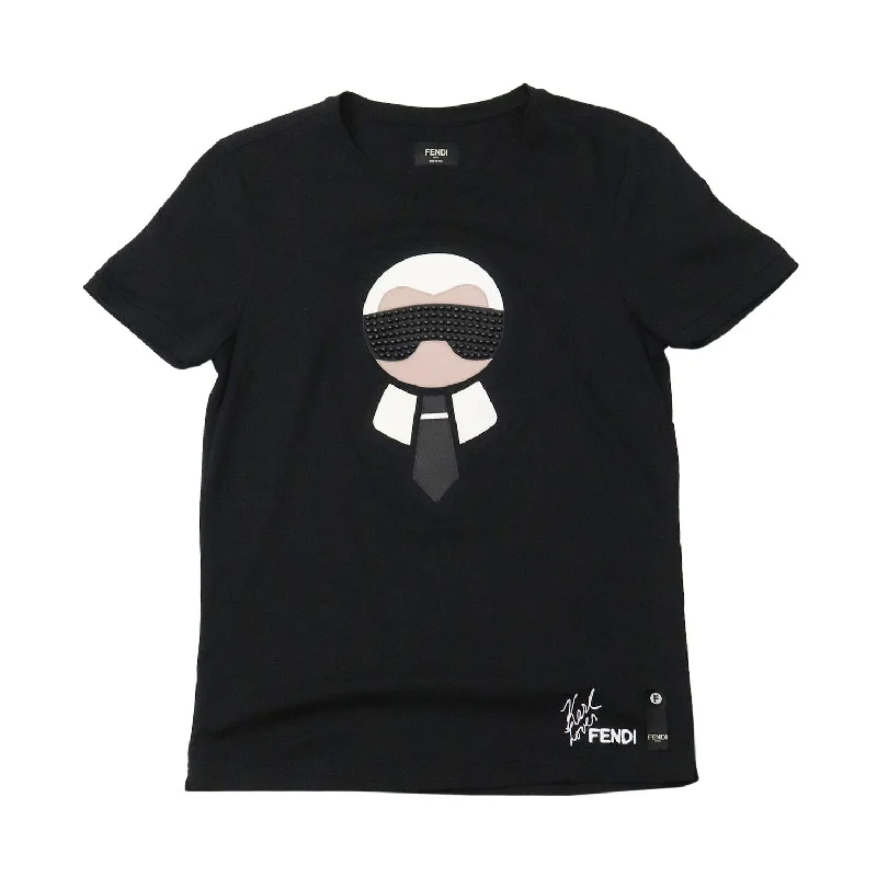 Fendi 'Karl' T-Shirt - Women's 44 Hooded Caped Shawl Collar