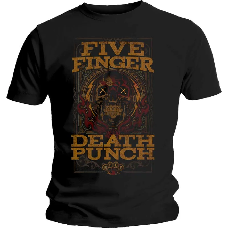 Five Finger Death Punch | Official Band T-Shirt | Wanted Graphic T-Shirt Round Neck Polyester