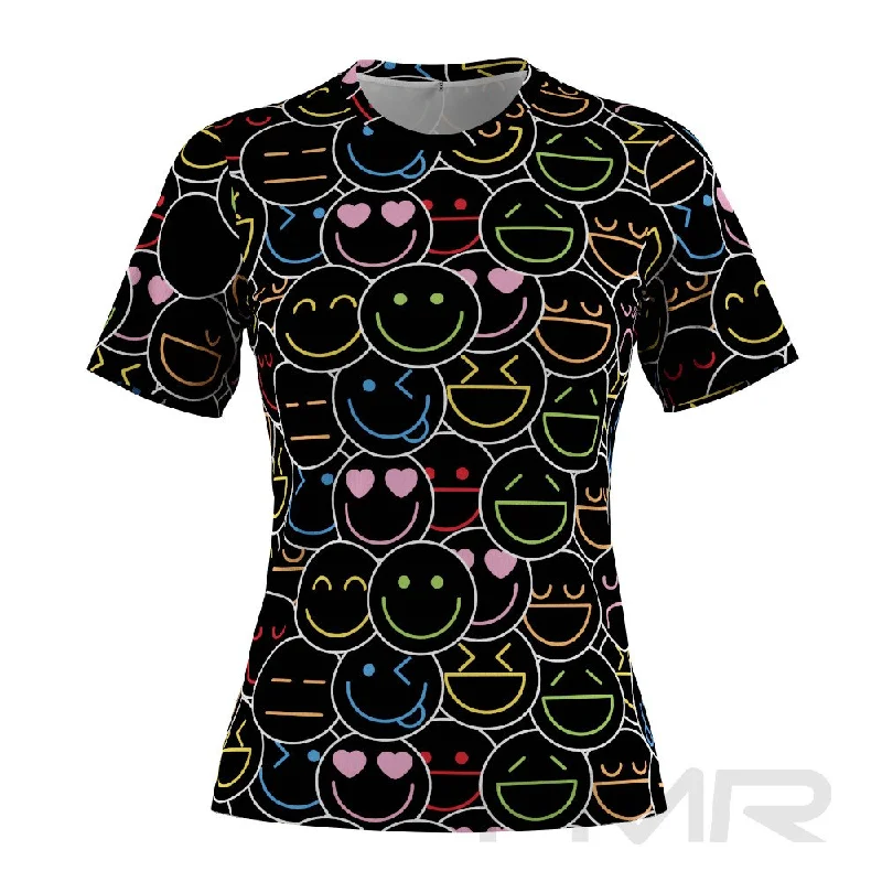 FMR Emoji Print Women's Short Sleeve T-Shirt Front Pockets Side Pockets Patch Pockets FMR Emoji Print Women's Short Sleeve T-Shirt Front Pockets Side Pockets Patch Pockets