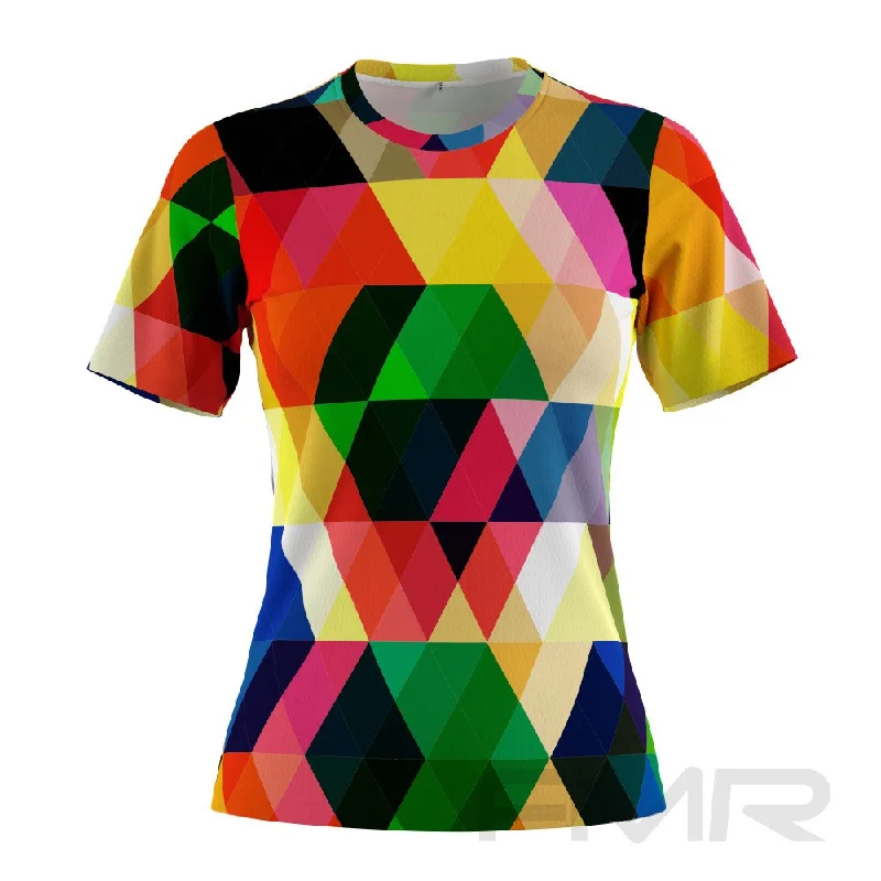 FMR Prismatic Women's Short Sleeve T-Shirt Hooded Caped Shawl Collar