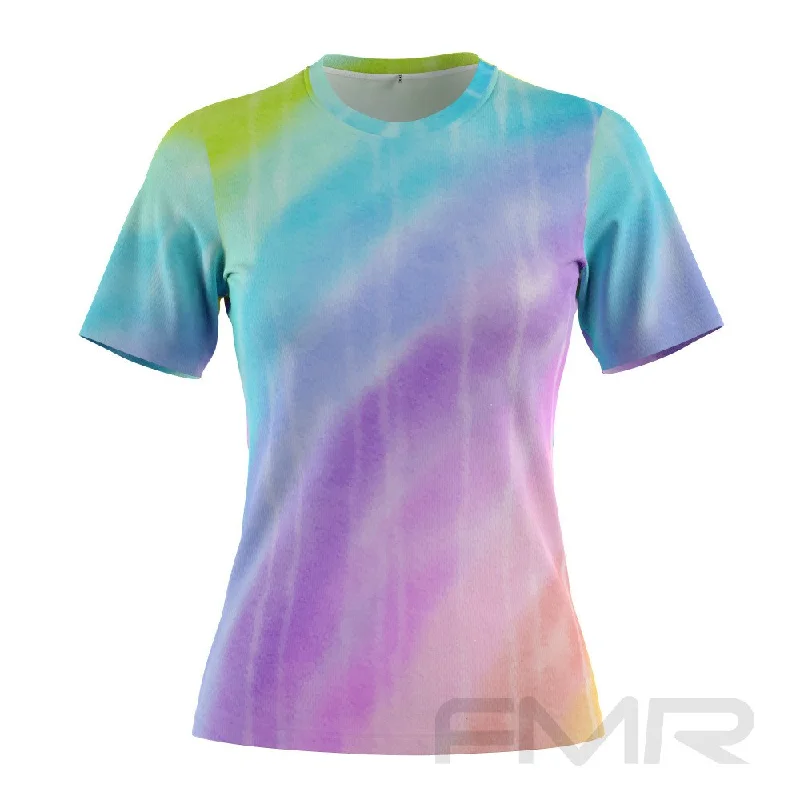 FMR Women's Rainbow Short Sleeve T-Shirt Chenille Blend Fleece Blend Nylon Blend