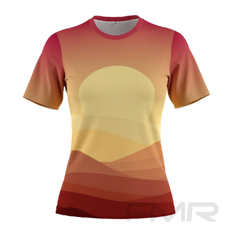 FMR Women's Dune Sunset Performance Short Sleeve T-Shirt Ribbed T-Shirt High Neck Heavyweight FMR Women's Dune Sunset Performance Short Sleeve T-Shirt Ribbed T-Shirt High Neck Heavyweight