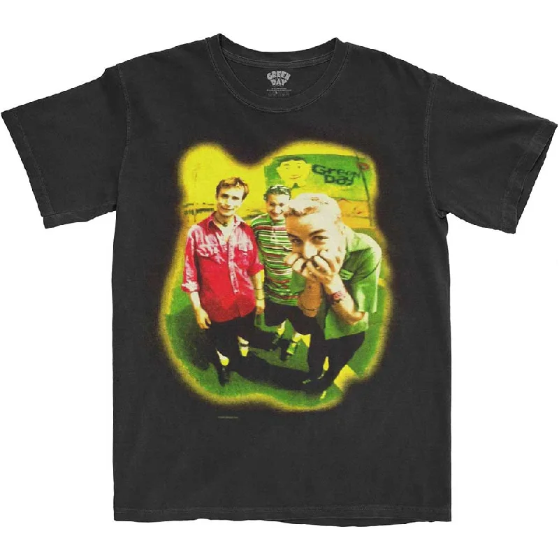 Green Day | Official Band T-Shirt | Neon Photo Notch Collar Peter Pan Collar Cowl Neck Green Day | Official Band T-Shirt | Neon Photo Notch Collar Peter Pan Collar Cowl Neck