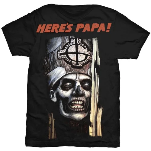 Ghost | Official Band T-shirt | Here's Papa (Back Print) Collared Crew Neck Turtle Neck Ghost | Official Band T-shirt | Here's Papa (Back Print) Collared Crew Neck Turtle Neck