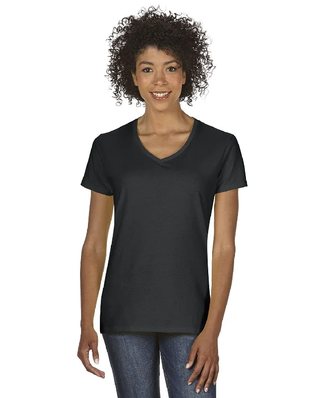 Gildan Ladies Heavy Cotton 5.3 oz. V-Neck T-Shirt | Black Oversized T-Shirt Spandex breathable