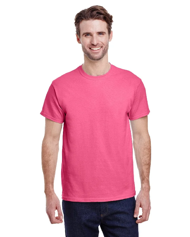 Gildan Ultra Cotton Heavyweight T-Shirt | Safety Pink Fashionable Trendy Casual