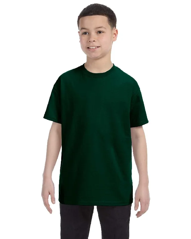 Gildan Youth Lightweight 100% Cotton T-Shirt | Forest Green Anti-Pilling Machine Wash Handmade