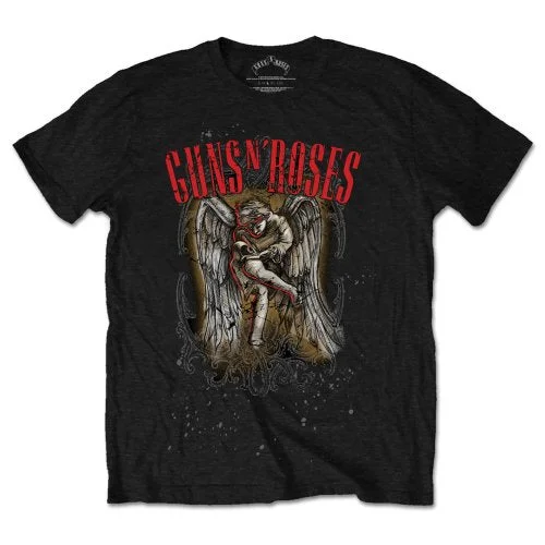 Guns N' Roses | Official Band T-Shirt | Sketched Cherub Solid Color Striped Floral