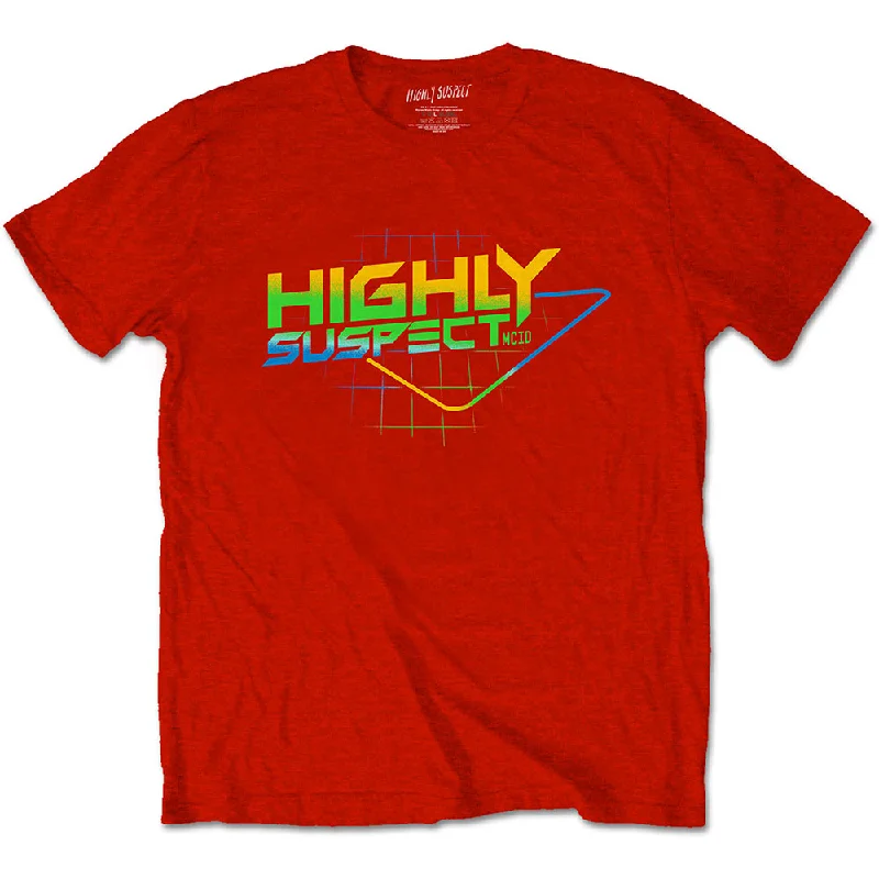 Highly Suspect | Official Band T-Shirt | Gradient Type Asymmetrical Pockets Print