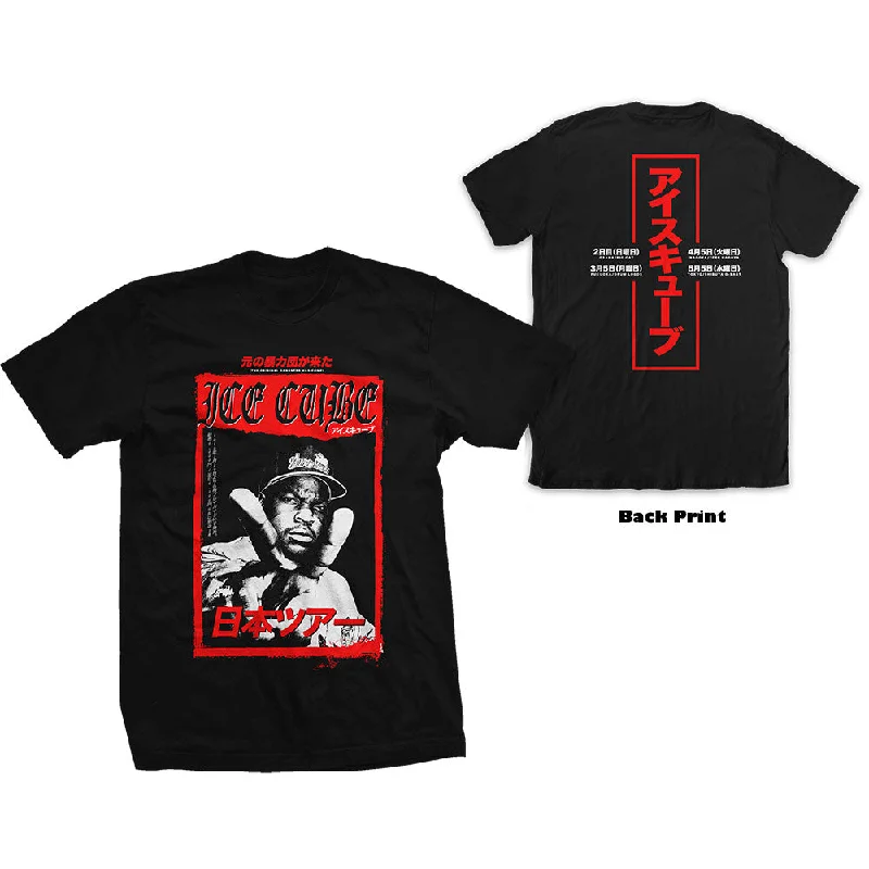 Ice Cube | Official Band T-Shirt | Kanji Peace Sign (Back Print) Fitted T-Shirt Seamless Stretchy