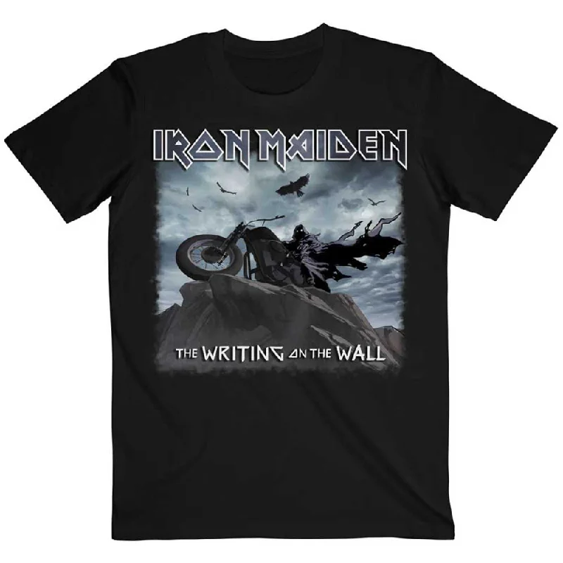 Iron Maiden | Official Band T-Shirt | The Writing on the Wall Single Cover Zippered Front Buttoned Front Snap Front