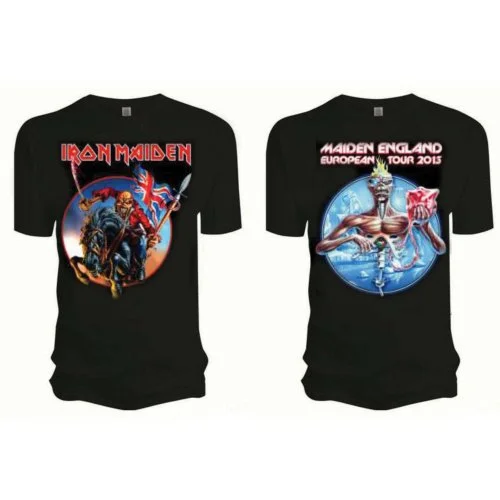 Iron Maiden | Official Band T-Shirt | Euro Tour Collared T-Shirt Boat Neck A-Line