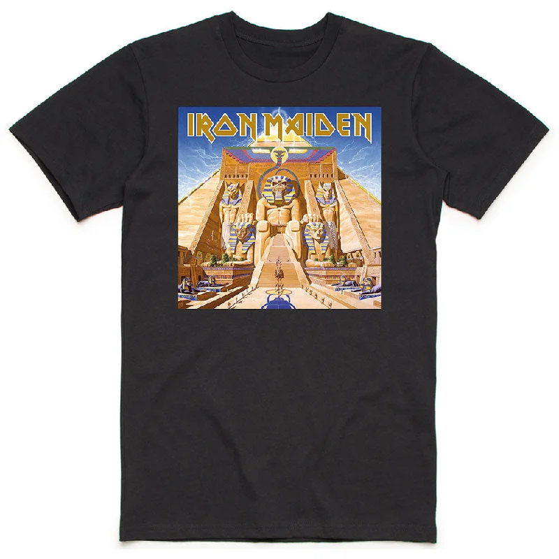 Iron Maiden | Official Band T-Shirt | Powerslave Album Cover Box Spandex Blend Rayon Blend Denim Blend