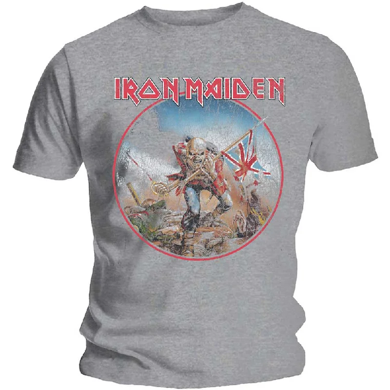 Iron Maiden | Official Band T-Shirt | Trooper Vintage Circle Polka Dot Checkered Tartan