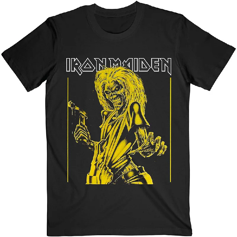 Iron Maiden | Official Band T-Shirt | Yellow Flyer Collared T-Shirt Boat Neck A-Line