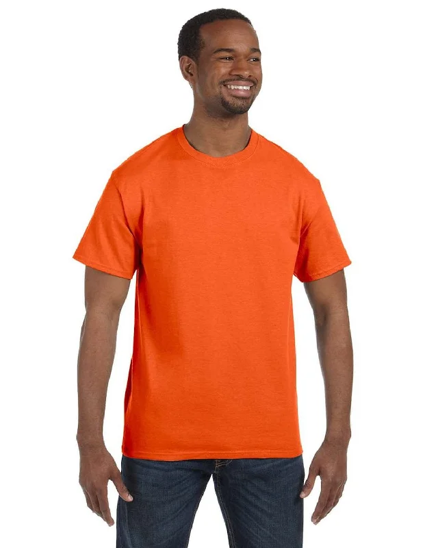 Jerzees Heavyweight 50/50 T-Shirt | Safety Orange Hooded Caped Shawl Collar