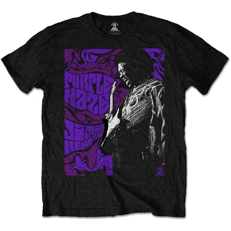 Jimi Hendrix | Official Band T-Shirt | Purple Haze Zippered Front Buttoned Front Snap Front