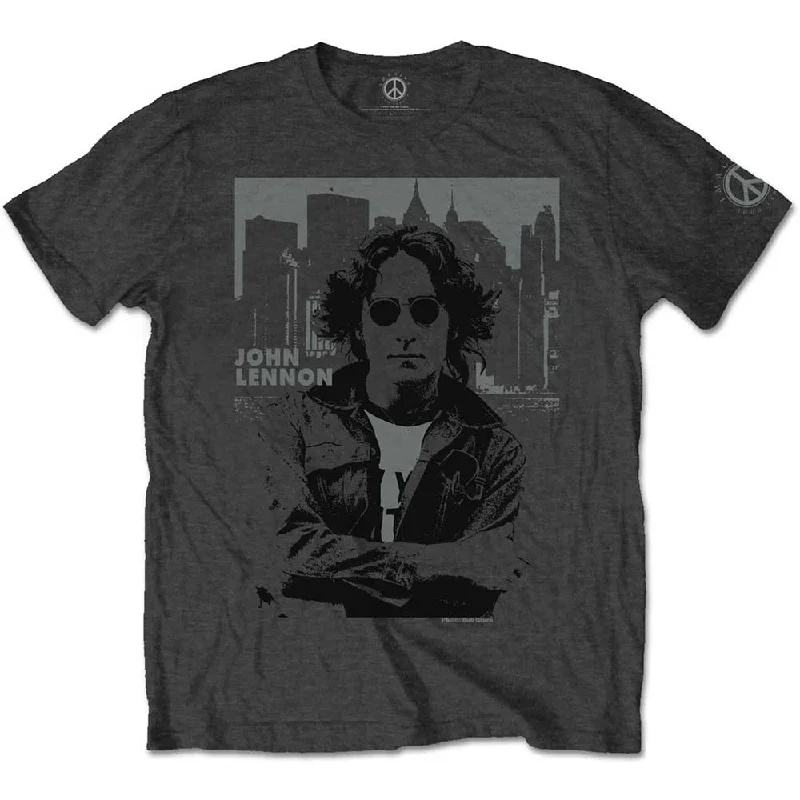 John Lennon | Official Band T-Shirt | Skyline Houndstooth Herringbone Solid