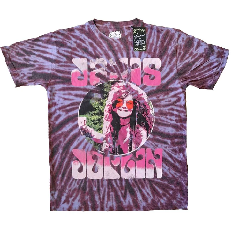 Janis Joplin | Official Band T-Shirt | Pink Shades (Wash Collection) Oversized T-Shirt Spandex breathable