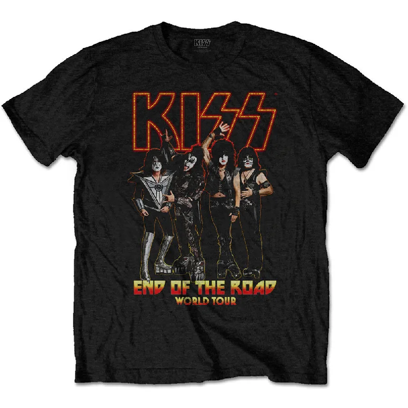 KISS T-Shirt: End Of The Road Tour (Back Print) Graphic T-Shirt Round Neck Polyester KISS T-Shirt: End Of The Road Tour (Back Print) Graphic T-Shirt Round Neck Polyester