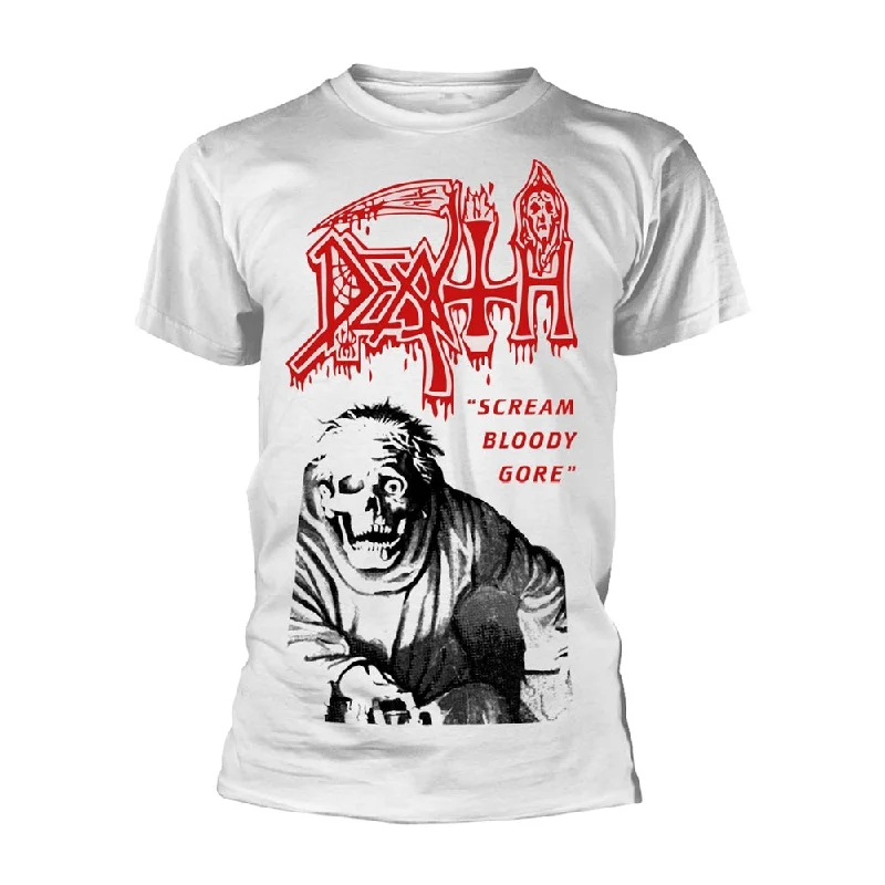 Death Unisex T-shirt: Scream Bloody Gore (back print) Satin Blend Silk Blend Wool Blend