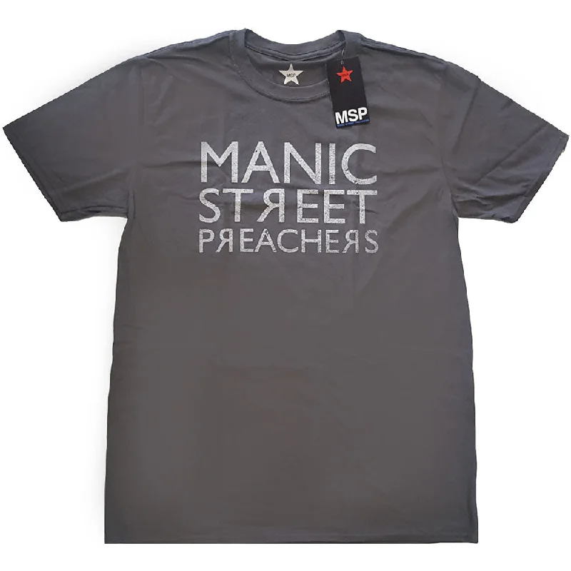 Manic Street Preachers | Official Band T-Shirt | Reversed Logo Chenille Brocade Lace Manic Street Preachers | Official Band T-Shirt | Reversed Logo Chenille Brocade Lace