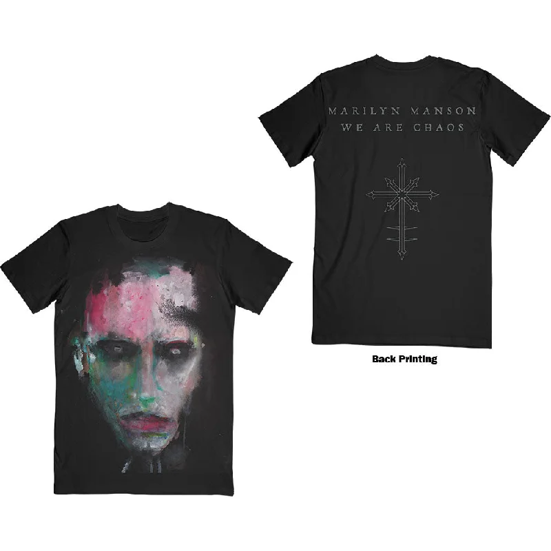 Marilyn Manson | Official Band T-Shirt | We Are Chaos (Back Print) Modern Contemporary Chic Marilyn Manson | Official Band T-Shirt | We Are Chaos (Back Print) Modern Contemporary Chic