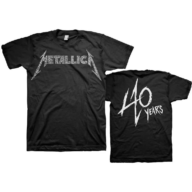 Metallica | Official Band T-Shirt | 40th Anniversary Songs Logo (Back Print) Layered Multi-layer Single Layer Metallica | Official Band T-Shirt | 40th Anniversary Songs Logo (Back Print) Layered Multi-layer Single Layer