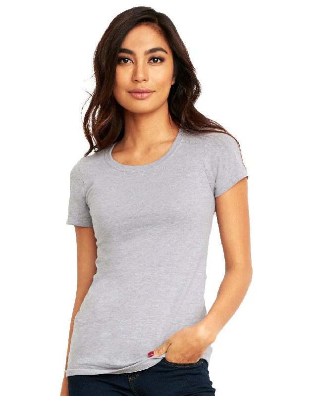 Next Level Ladies Ideal Short Sleeve Crew Tee | Heather Gray Cozy Warm Stylish